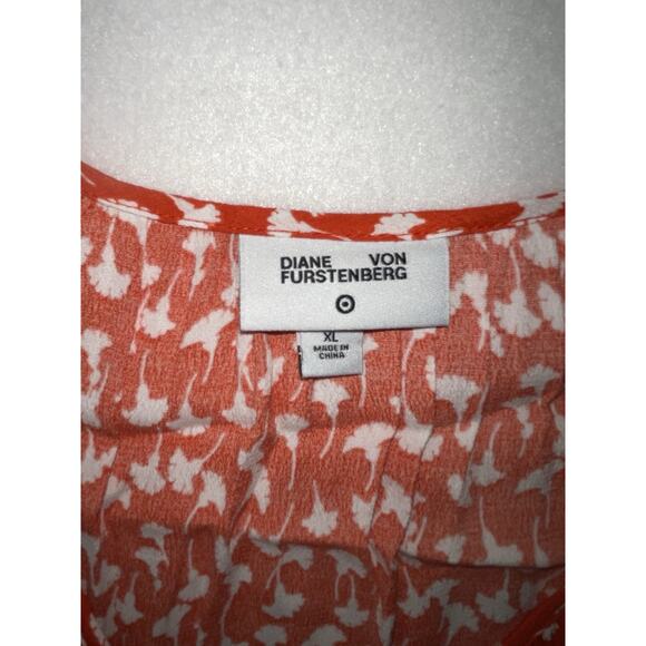 DVF Diane Von Furstenberg x Target XL Midi Ginkgo Wrap Orange Dress - Picture 2 of 9